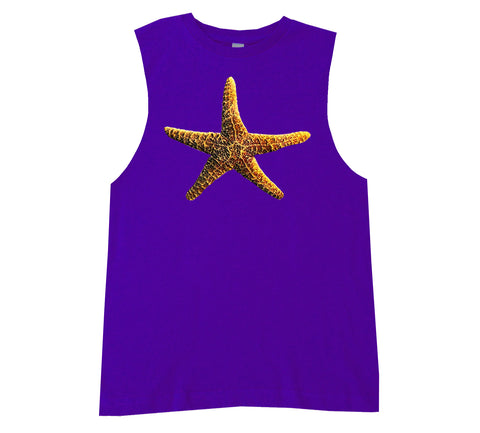 PUFF Starfish Muscle Tank,Purple (Infant, Toddler, Youth, Adult)