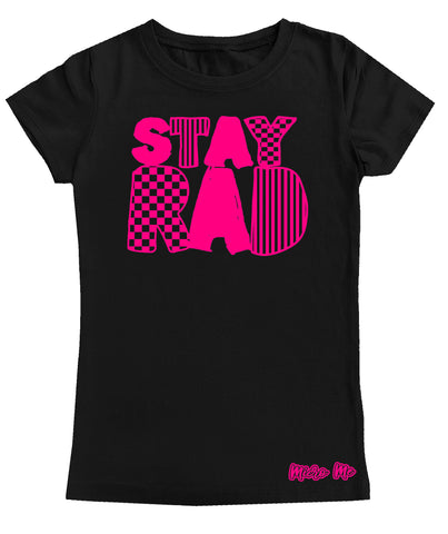 SR-Stay Rad GIRLS Fitted Tee, Black/HP (Youth, Adult)