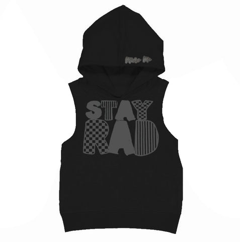 Stay Rad Fleece Muscle Tank, Black (Toddler, Youth, Adult)