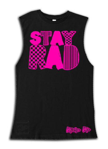 SR-Stay Rad Muscle Tank, Black/HP  (Infant, Toddler, Youth)