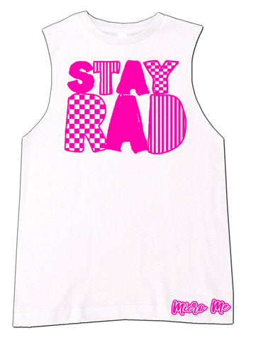 SR-Stay Rad Muscle Tank, White/HP (Infant, Toddler, Youth)