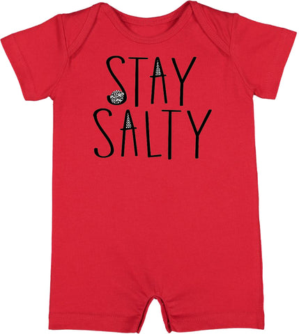 Stay Salty Short Romper, Red  (Infant)