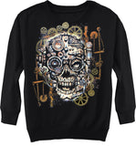 SP-Steampunk OVERSIZED Skull Sweater, Black (Toddler, Youth, Adult)