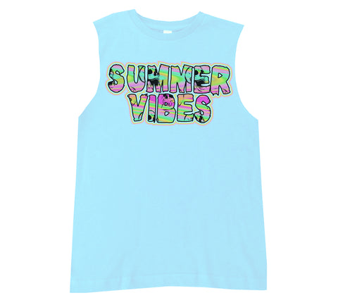 OT Summer Vibes Muscle Tank,  Lt. Blue (Infant, Toddler, Youth)