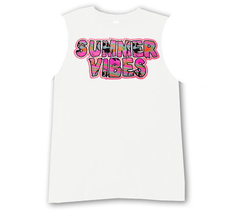 OT Summer Vibes Muscle Tank, White  (Infant, Toddler, Youth)