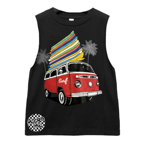 Surf Bus Muscle Tank, Black (Infant, Toddler, Youth, Adult)