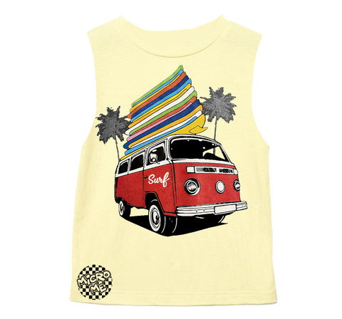 Surf Bus Muscle Tank, Butter (Infant, Toddler, Youth, Adult)