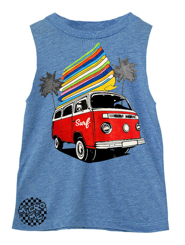 Surf Bus Muscle Tank, Carolina Blue (Infant, Toddler, Youth, Adult)