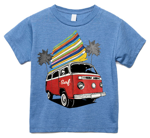 Surf Bus Tee, Carolina Blue (Infant, Toddler, Youth, Adult)