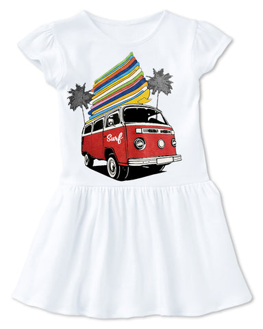 Surf Bus  Dress,  White (Toddler)