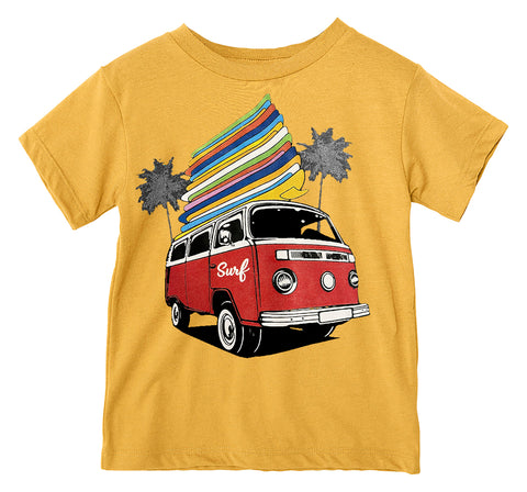Surf Bus Tee, Gold  (Infant, Toddler, Youth, Adult)