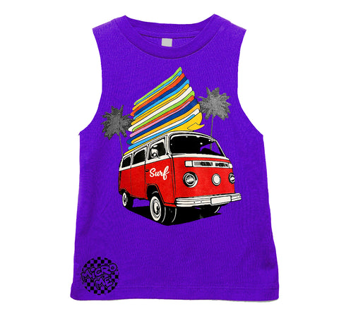 Surf Bus Muscle Tank, Purple (Infant, Toddler, Youth, Adult)