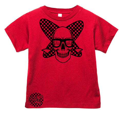 Surf Skull Tee, Red  (Infant, Toddler, Youth, Adult)
