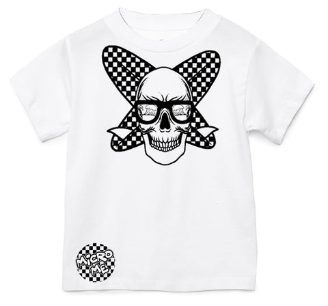 Surf Skull Tee, White  (Infant, Toddler, Youth, Adult)
