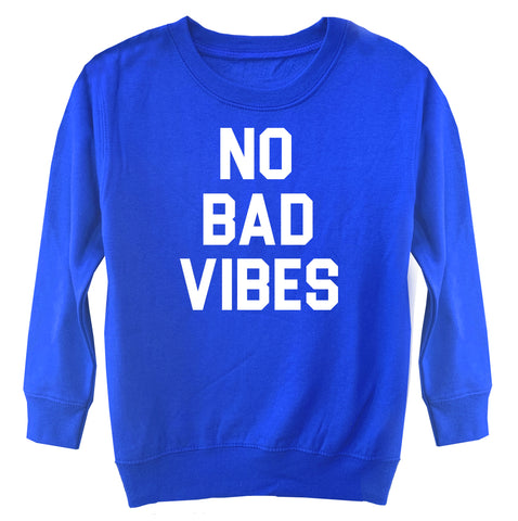 No Bad Vibes Fleece Sweater, Royal (Toddler, Youth)