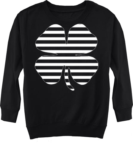 SBDCollab Striped Clover Sweater, Black (Toddler, Youth)