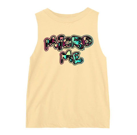 Distressed Logo Muscle Tank, Butter (Infant, Toddler, Youth, Adult)