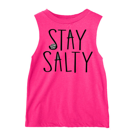 Stay Salty Muscle Tank,Hot Pink (Infant, Toddler, Youth, Adult)