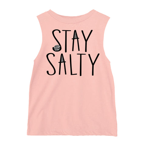 Stay Salty Muscle Tank, Peach (Toddler, Youth, Adult)