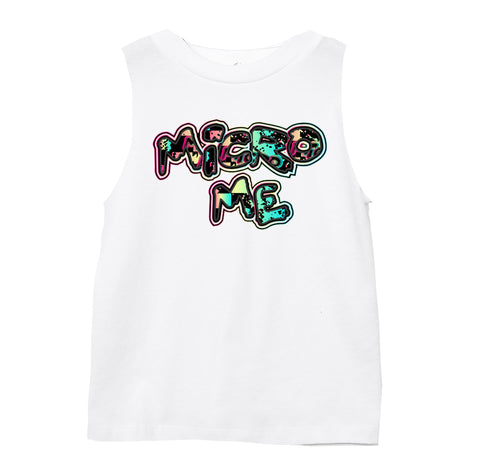 Distressed Logo Muscle Tank, White  (Infant, Toddler, Youth, Adult)