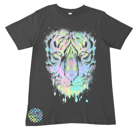 Pastel Tiger Tee, Charcoal  (Infant, Toddler, Youth, Adult)