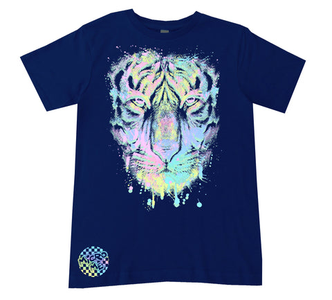Pastel Tiger Tee, Navy  (Infant, Toddler, Youth, Adult)