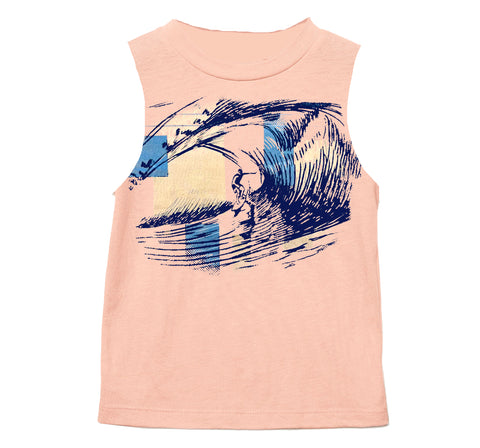 Trestles Muscle Tank, Peach (Infant, Toddler, Youth, Adult)