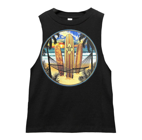 Turtle Bay Muscle Tank, Black (Toddler, Youth, Adult)
