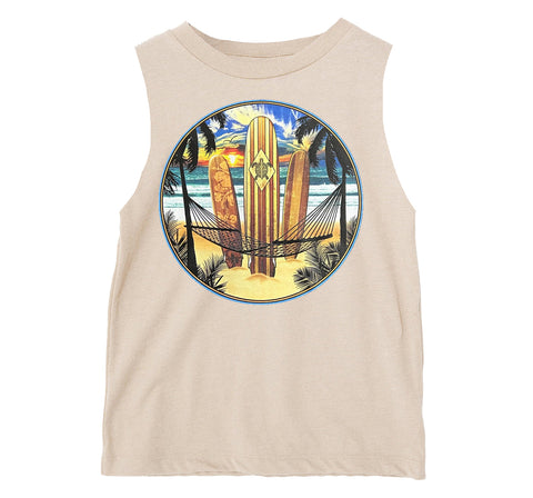 Turtle Bay Muscle Tank, Natural (Toddler, Youth, Adult)