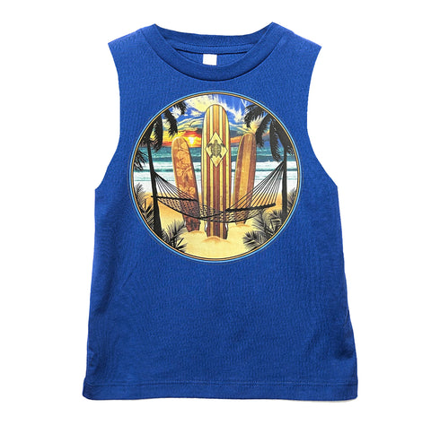 Turtle Bay Muscle Tank, Royal (Toddler, Youth, Adult)