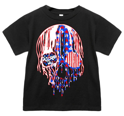 USA Drip Skull Tee, Black   (Infant, Toddler, Youth, Adult)