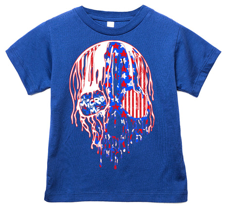 USA Drip Skull Tee, Royal  (Infant, Toddler, Youth, Adult)