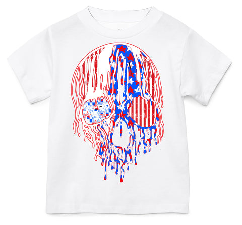 USA Drip Skull Tee, White   (Infant, Toddler, Youth, Adult)