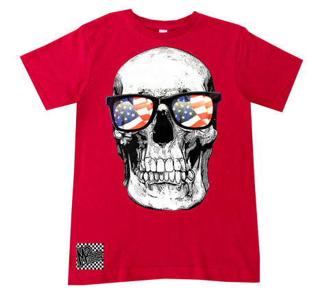 4TH-USA Skull Tee, Red  (Infant, Toddler, Youth, Adult)