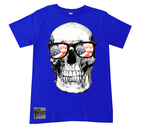4TH-USA Skull Tee, Royal  (Infant, Toddler, Youth, Adult)