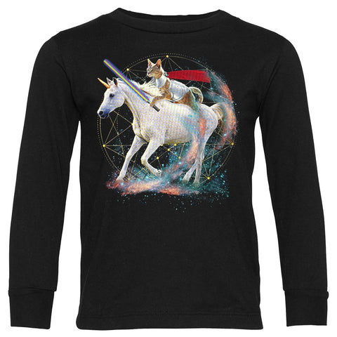 Unicorn Cat LS Shirt, Black (Infant, Toddler, Adult)
