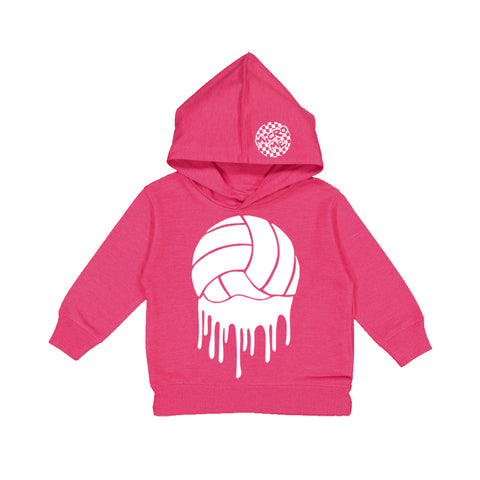 Drip Volleyball Hoodie, Hot Pink (Toddler, Youth, Adult)