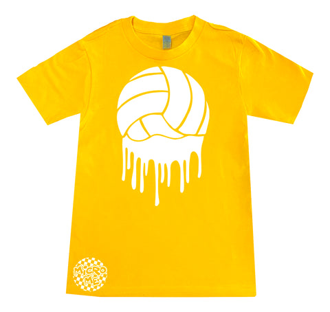 Volleyball Drip Tee,  Gold  (Infant, Toddler, Youth, Adult)