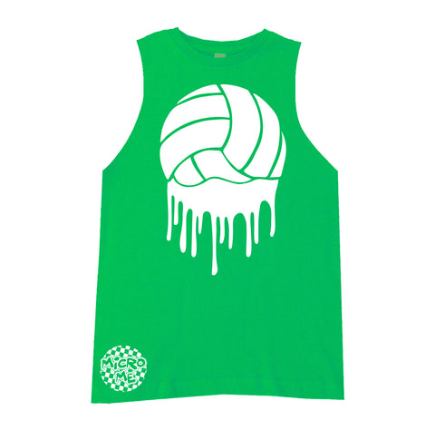 Volleyball Drip Muscle Tank, Green (Infant, Toddler, Youth, Adult)