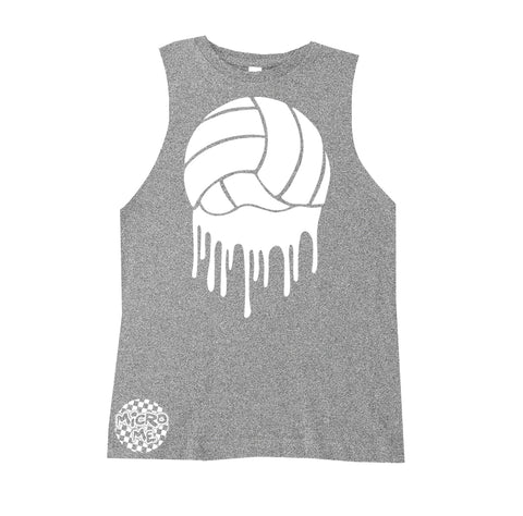 Volleyball Drip Muscle Tank, Heather (Infant, Toddler, Youth, Adult)