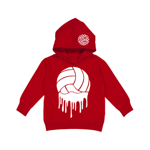 Drip Volleyball Hoodie, Red (Toddler, Youth, Adult)