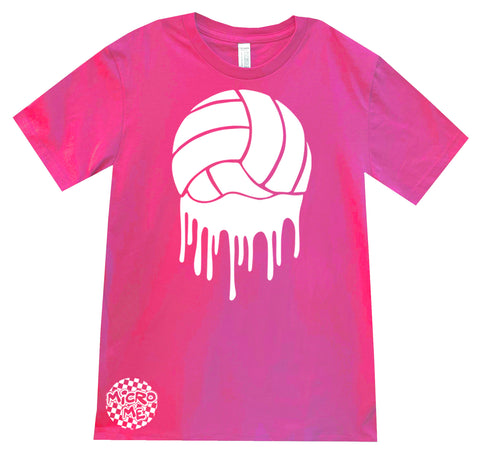 Volleyball Drip Tee,  Hot Pink  (Infant, Toddler, Youth, Adult)