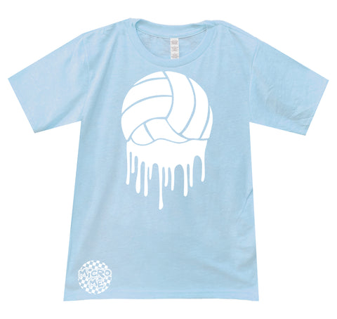 Volleyball Drip Tee,  Lt. Blue  (Infant, Toddler, Youth, Adult)