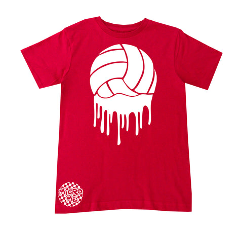 Volleyball Drip Tee,  Red  (Infant, Toddler, Youth, Adult)