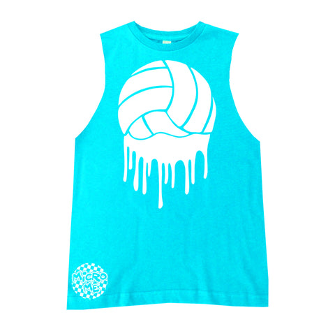 Volleyball Drip Muscle Tank, Tahiti (Infant, Toddler, Youth, Adult)