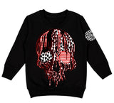 **Vday Drip Skull Crew Sweatshirt, Black (Toddler, Youth, Adult)