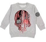 *Vday Drip Skull Crew Sweatshirt, Heather  (Toddler, Youth, Adult)