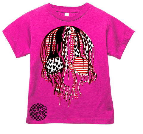 Vday Drip Skull Tee, Hot Pink  (Infant, Toddler, Youth, Adult)