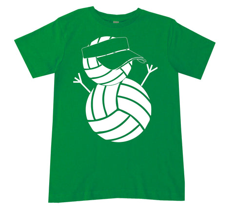 Volleyball Snowman Tee Shirt, Green (Infant, Toddler, Youth)