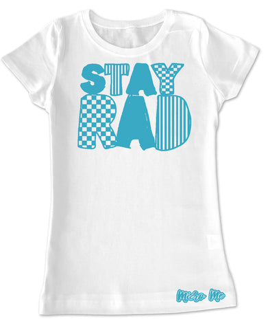 SR-Stay Rad Fitted Tee, White/Teal(Youth, Adult)